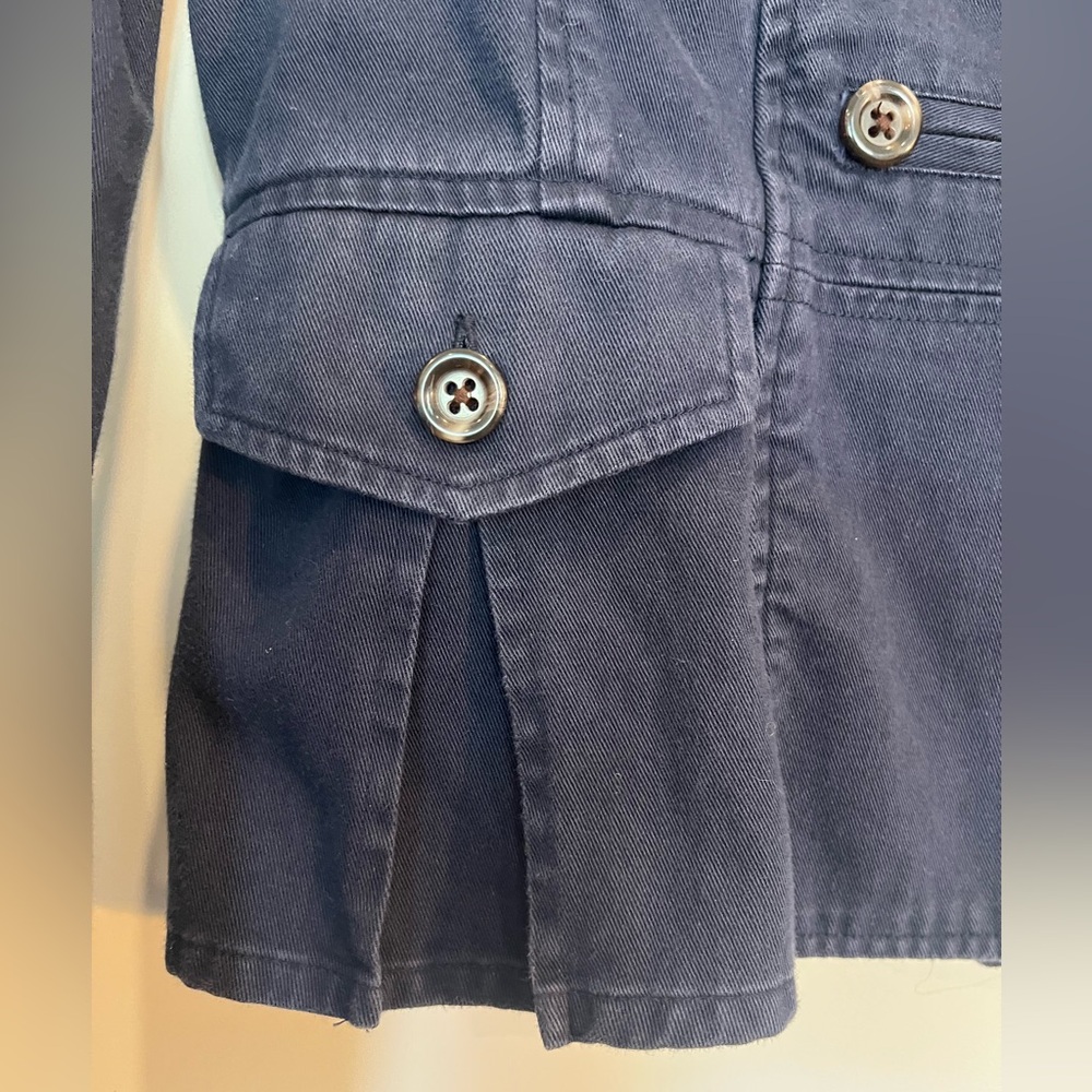 Vtg Mossimo Navy Military Utility Peplum Boho Festival Preppy Jacket Sz S - Picture 3 of 10